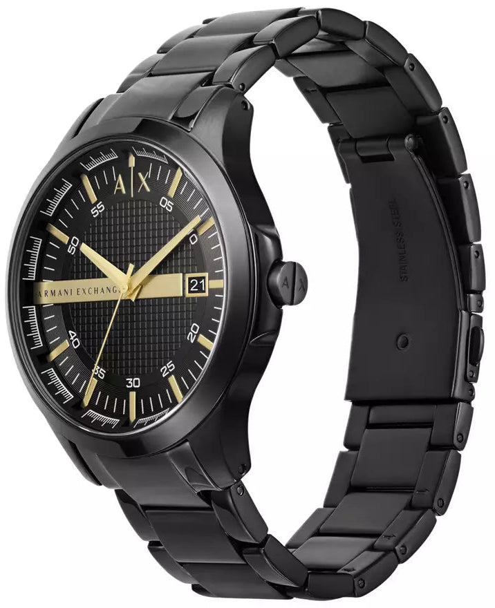 Armani Exchange Hampton Date All Black & Yellow Watch - AX2407