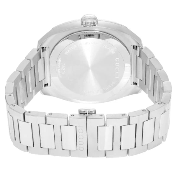 Gucci GG2570 YA142315 Watch Silver Stainless Steel Brown Dial Quartz Date Analog