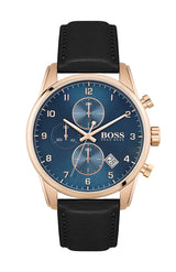 Hugo Boss Skymaster Blue Dial Leather Strap Men's Watch 1513783