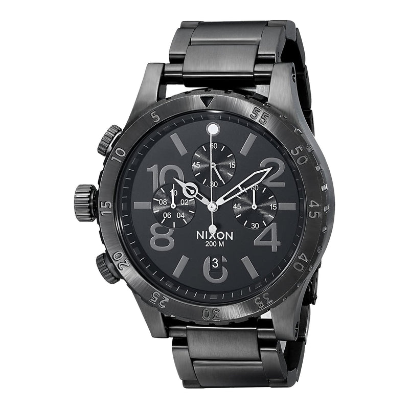 Nixon 48-20 Chrono Black Dial Gunmetal Ion-plated Men's Watch A486-632