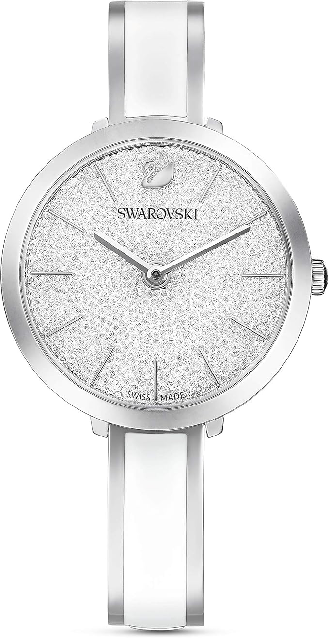 Swarovski High Tone Crystal Pave Bezel Silver Dial Silver Steel Women's Watch 5580537