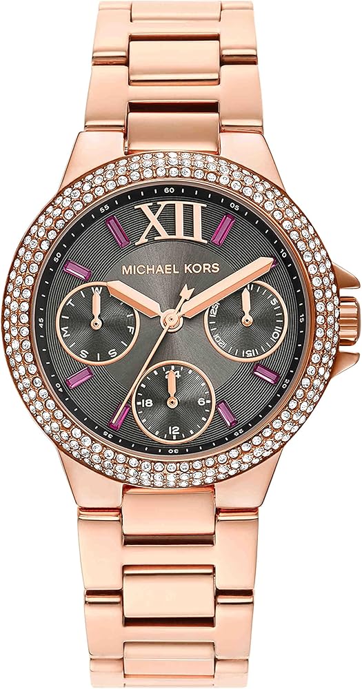 Michael Kors Camille Multifunction Dark Grey Dial Rose-gold Women's Watch - MK6983