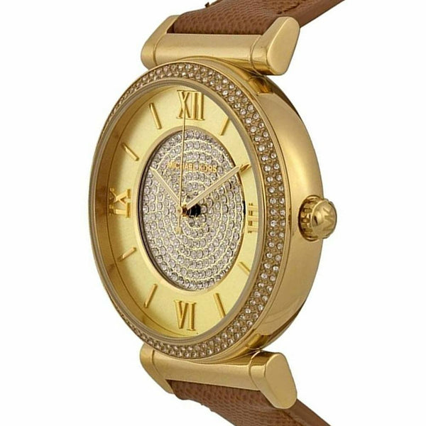 Michael Kors Catlin Champagne Crystal Pave Dial Ladies Watch MK2375