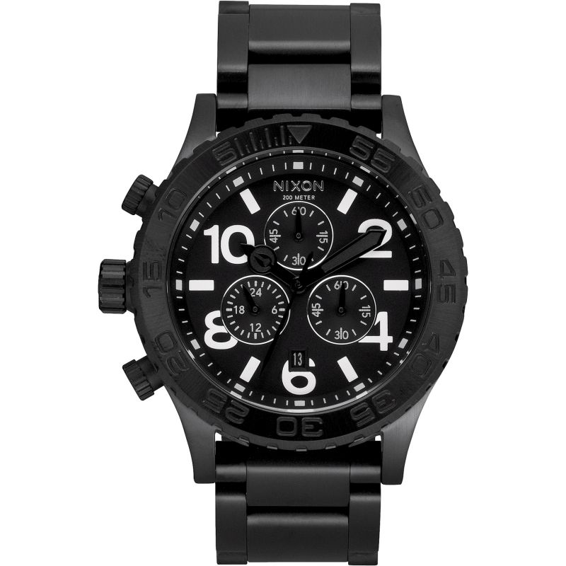 Nixon 42-20 Chrono Black Dial Steel Men's Watch A037-001