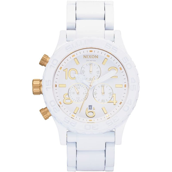 Nixon 42-20 Chrono Chronograph White Dial Men's Watch A037-1035