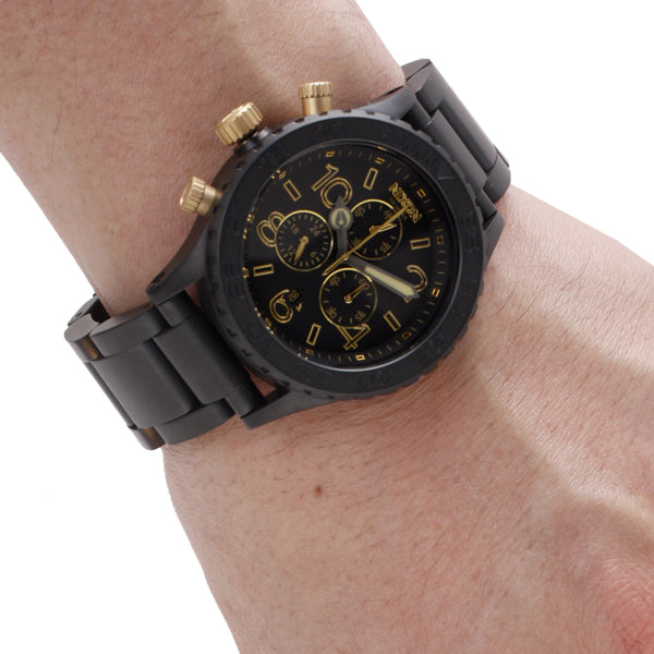 Nixon 42-20 Chrono Black Dial Chronograph Custom Solid Stainless Steel Men's Watch A037-1041