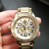 Nixon 42-20 Chronograph Champagne Dial Gold-tone Men's Watch A037-1219