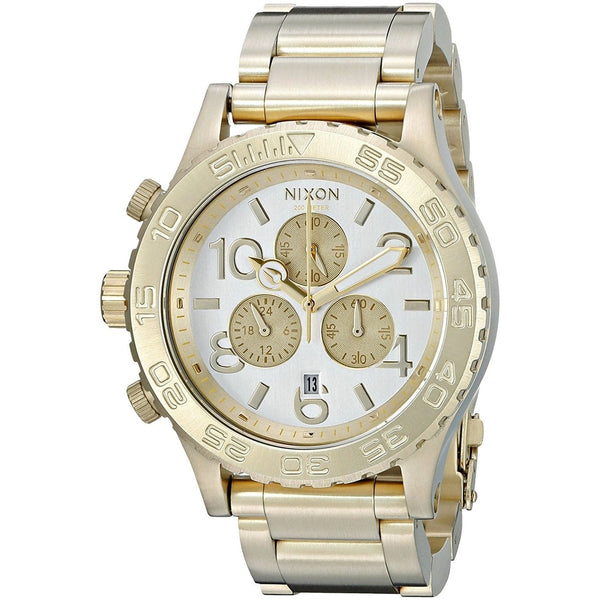 Nixon 42-20 Chronograph Champagne Dial Gold-tone Men's Watch A037-1219