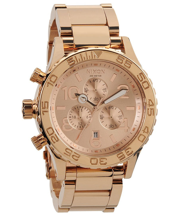 Nixon 42-20 Chronograph Rose Dial Rose Gold-tone Men's Watch A037-897