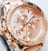 Nixon 42-20 Chronograph Rose Dial Rose Gold-tone Men's Watch A037-897