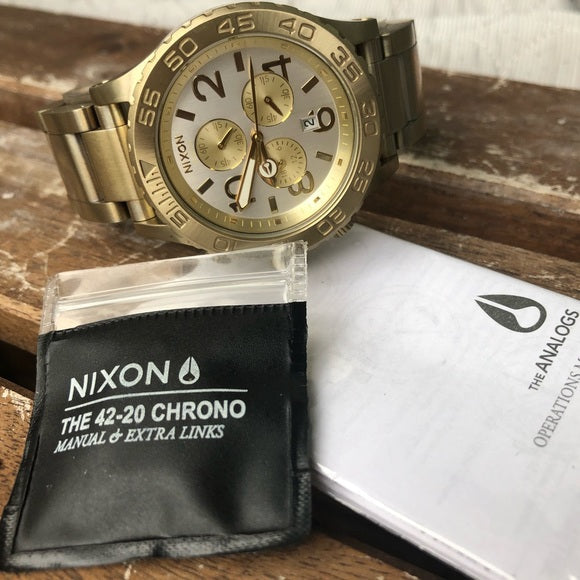 Nixon 51-30 Chronograph Champagne Dial Gold-tone Men's Watch A083-1219