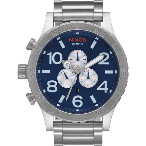 Nixon 51-30 Chrono Silver Blue Sunray Men's Watch A083-1258