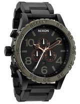 Nixon 51-30 Chrono Black Dial Industrial Green Ion-plated Men's Watch A083-1530