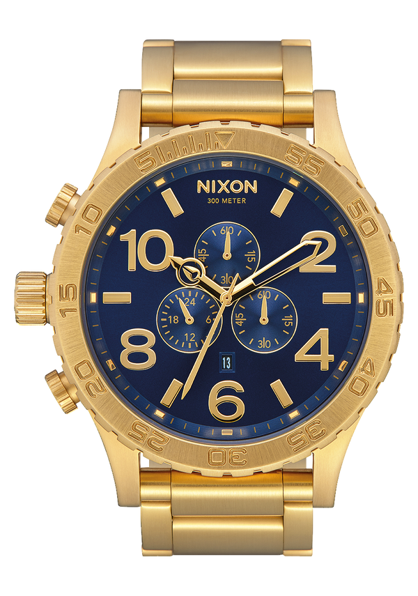 Nixon 51-30 Chrono All Gold Blue Face Watch A083-3334-00