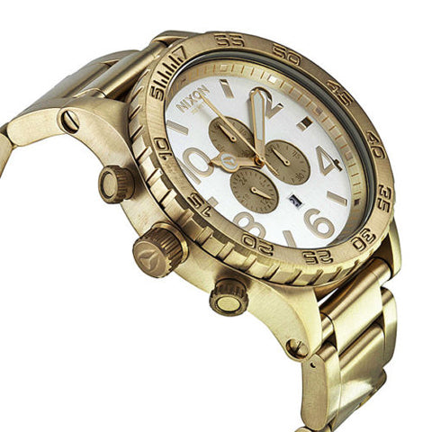 Nixon 42-20 Chronograph Champagne Dial Gold-tone Men's Watch A037-1219