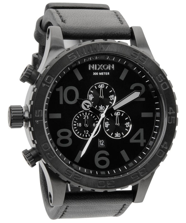 Nixon 51-30 Chrono Leather All Black Men's Watch A124-001