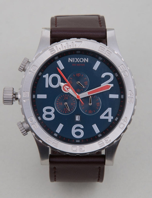 Nixon 51-30 Chrono Leather Navy & Brown Men's Watch A124-897