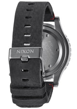 Nixon 48-20 Chronograph White Dial Black Leather Strap Men's Watch A363-486