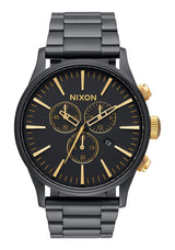 Nixon Sentry Chronograph Stainless Steel Black Dial  Men's Watch A386-1041