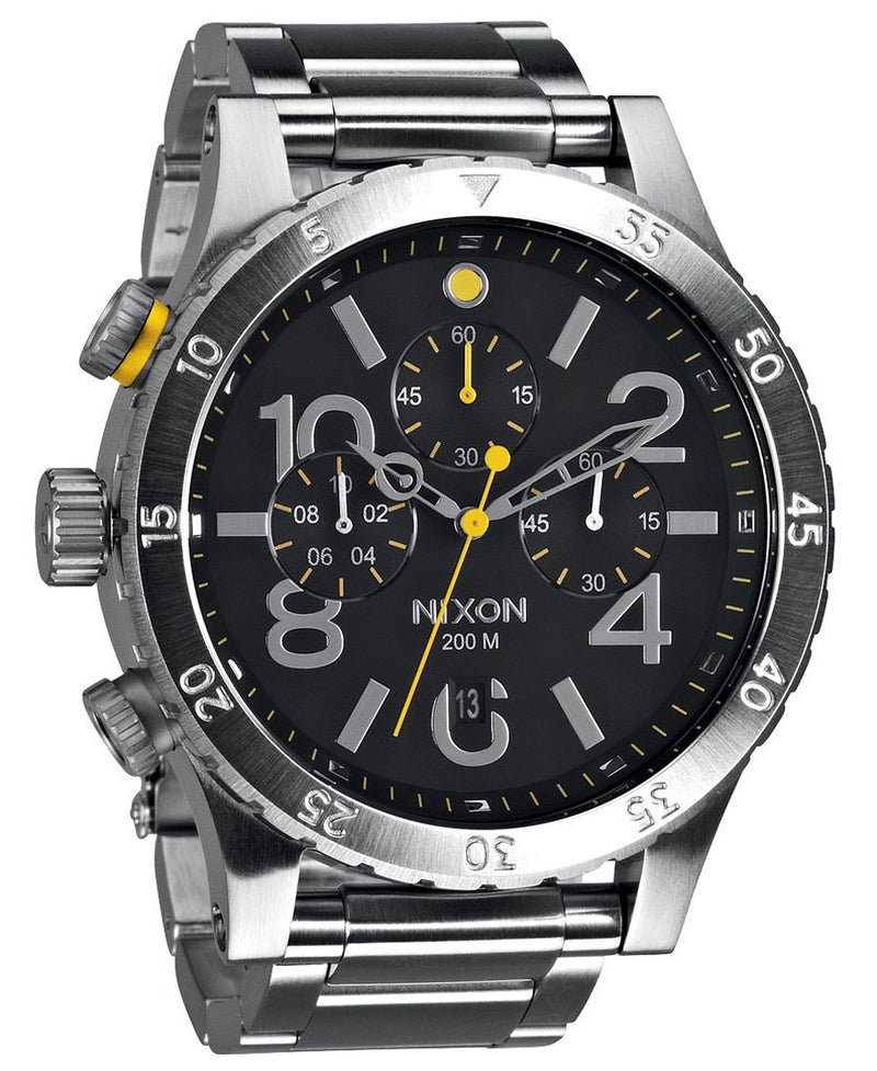 Nixon 48-20 Chrono Stainless Steel Black Dial Men's Watch A486-000