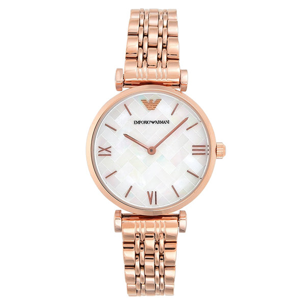 Emporio Armani Mother of Pearl Dial Rose Gold Ladies Watch AR11110