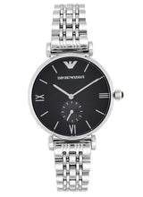 Emporio Armani Retro Black Dial Silver Men's Watch  AR1676 - The Watches Men & CO