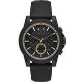 Armani Exchange Outer Banks Chronograph Black Silicone Men's Watch - AX1343