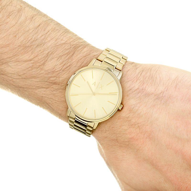 Armani Exchange Three-Hand Gold-Tone Stainless Steel Men's Watch AX2707 - The Watches Men & CO #4