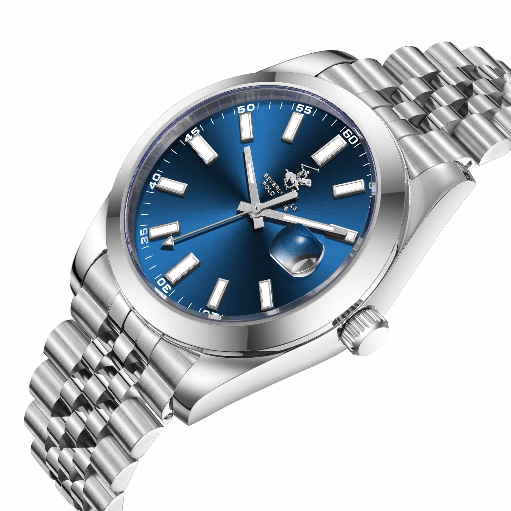 Beverly Hills Polo Club Silver Stainless Steel Date Watch - BP3810X.390