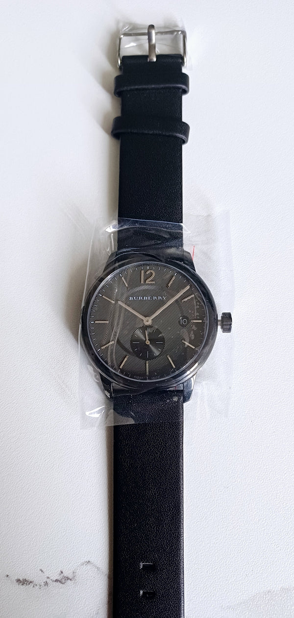 Burberry Swiss Black Leather Strap Men's Watch BU10003 (DEFECT)