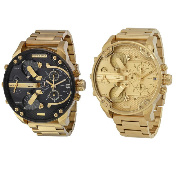 Set of 2 Diesel Big Daddy Gold Watches DZ7333 And DZ7399