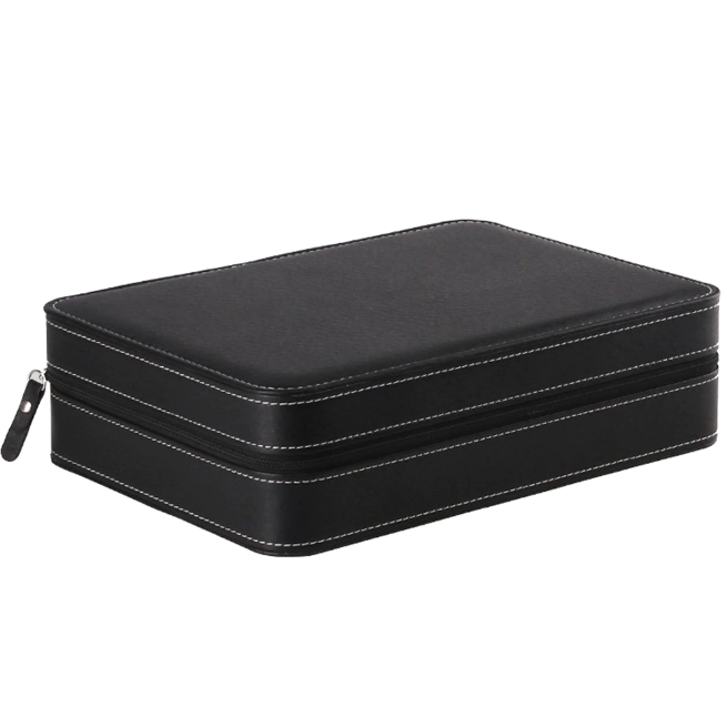 6/10/12 Slots Zipper Closure Watch Storage Box