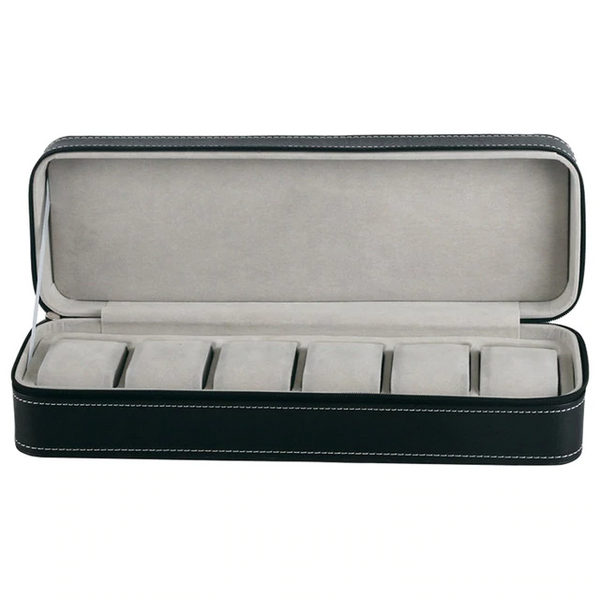 6/10/12 Slots Zipper Closure Watch Storage Box