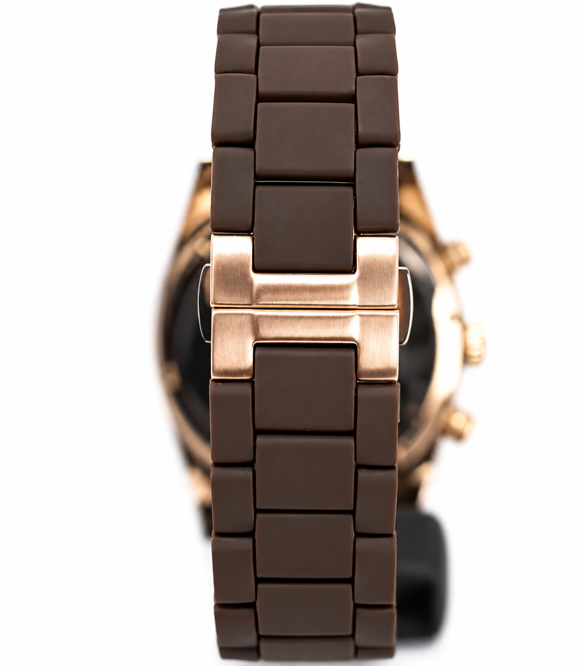 Emporio Armani Sportivo Chronograph Brown Dial Brown Silicone Strap Watch AR5891