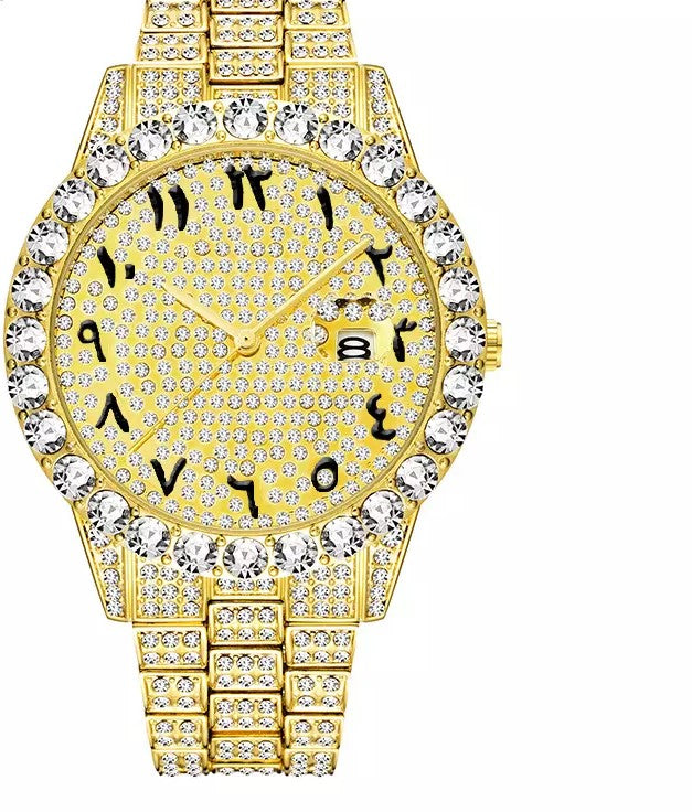 Big Daddy Bling Gold Arabic Numeral Watch