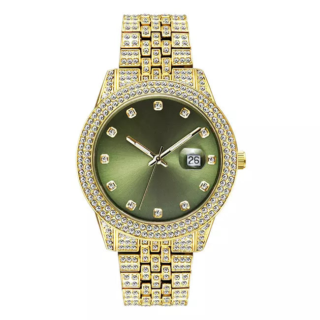 Big Daddy Green Dial Bling Watch