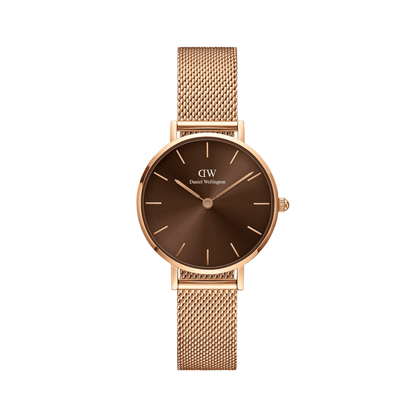 Daniel Wellington Petite Amber Brown Dial 32mm Rose Gold Watch DW00100477