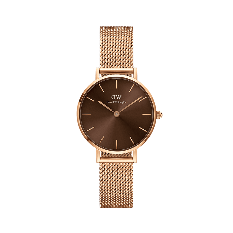 Daniel Wellington Petite Amber Brown Dial 28 mm Rose Gold Watch DW00100476