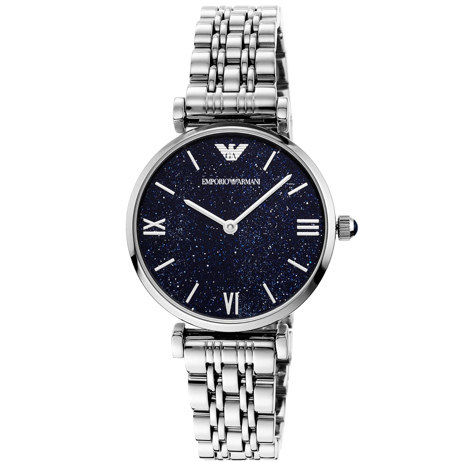 Emporio Armani Gianni T-Bar Quartz Navy Star Dial Women's Watch - AR11091