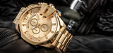 Diesel Mega Chief All Gold Chrono Watch DZ4360 (DEFECT)