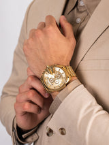 Diesel Mega Chief All Gold Chrono Watch DZ4360 (DEFECT)