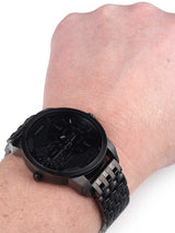 Diesel Mini Daddy Black Dual Time Dial Black Ion-plated Men's Watch DZ7316