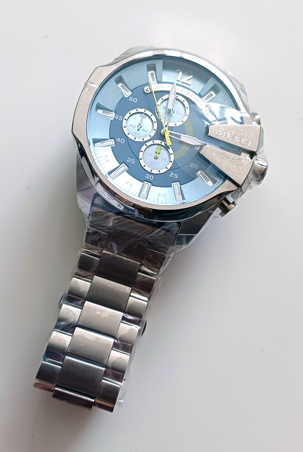 Diesel Mega Chief Chronograph Light Blue Dial Men's Watch DZ4281