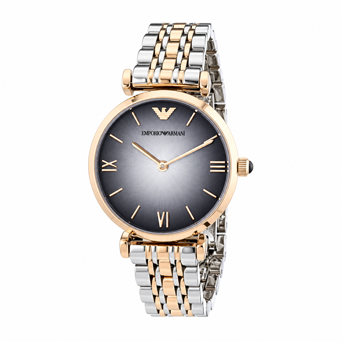 Emporio Armani Quartz Grey Dial Two-tone Ladies Watch AR1725