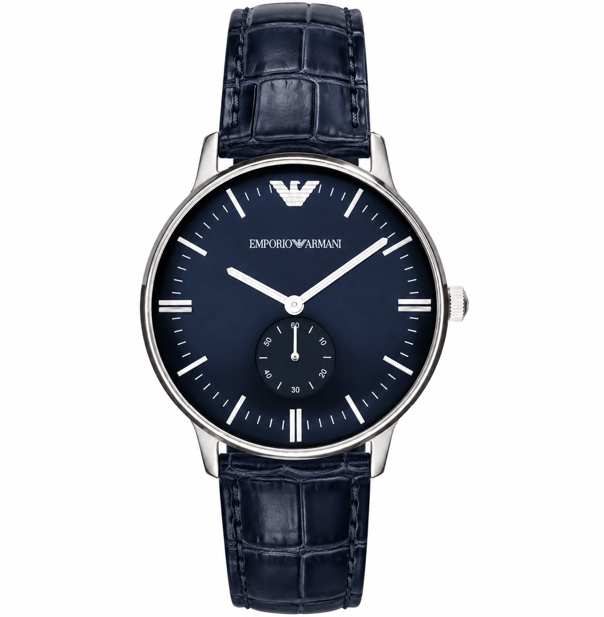 Emporio Armani Classic Blue Genuine Leather Men's Watch - AR1647 (Different Strap)