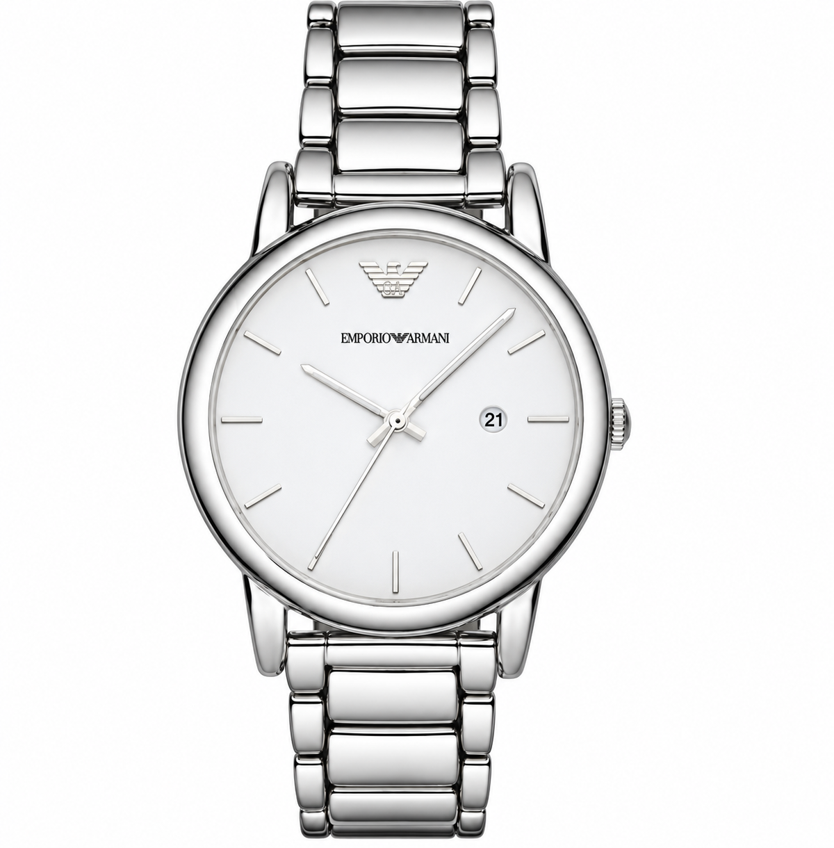 Emporio Armani Classic Luigi Quartz Silver Dial Silver Steel Strap  AR1854