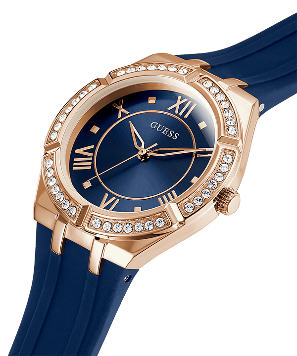 Guess Rose Gold Cosmo Blue Strap Women's Watch GW0034L4 (DEFECT)