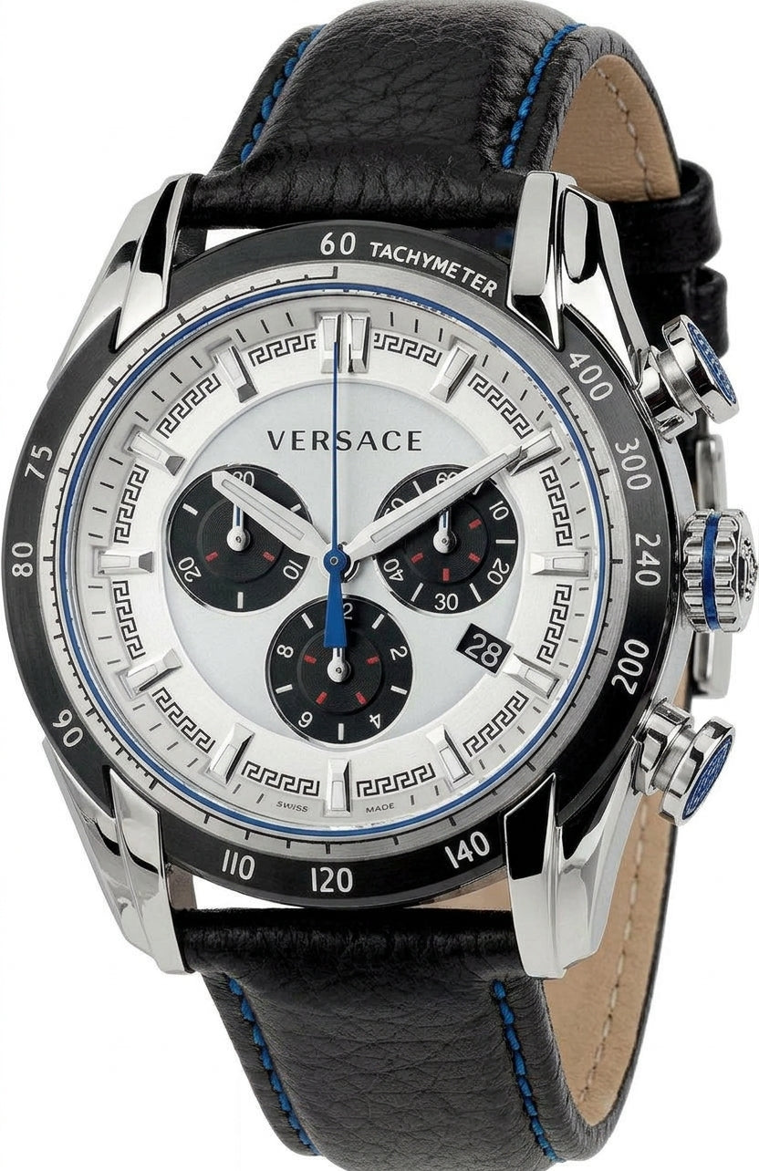 Versace V-Ray Leather Strap Men's Watch VDB010014