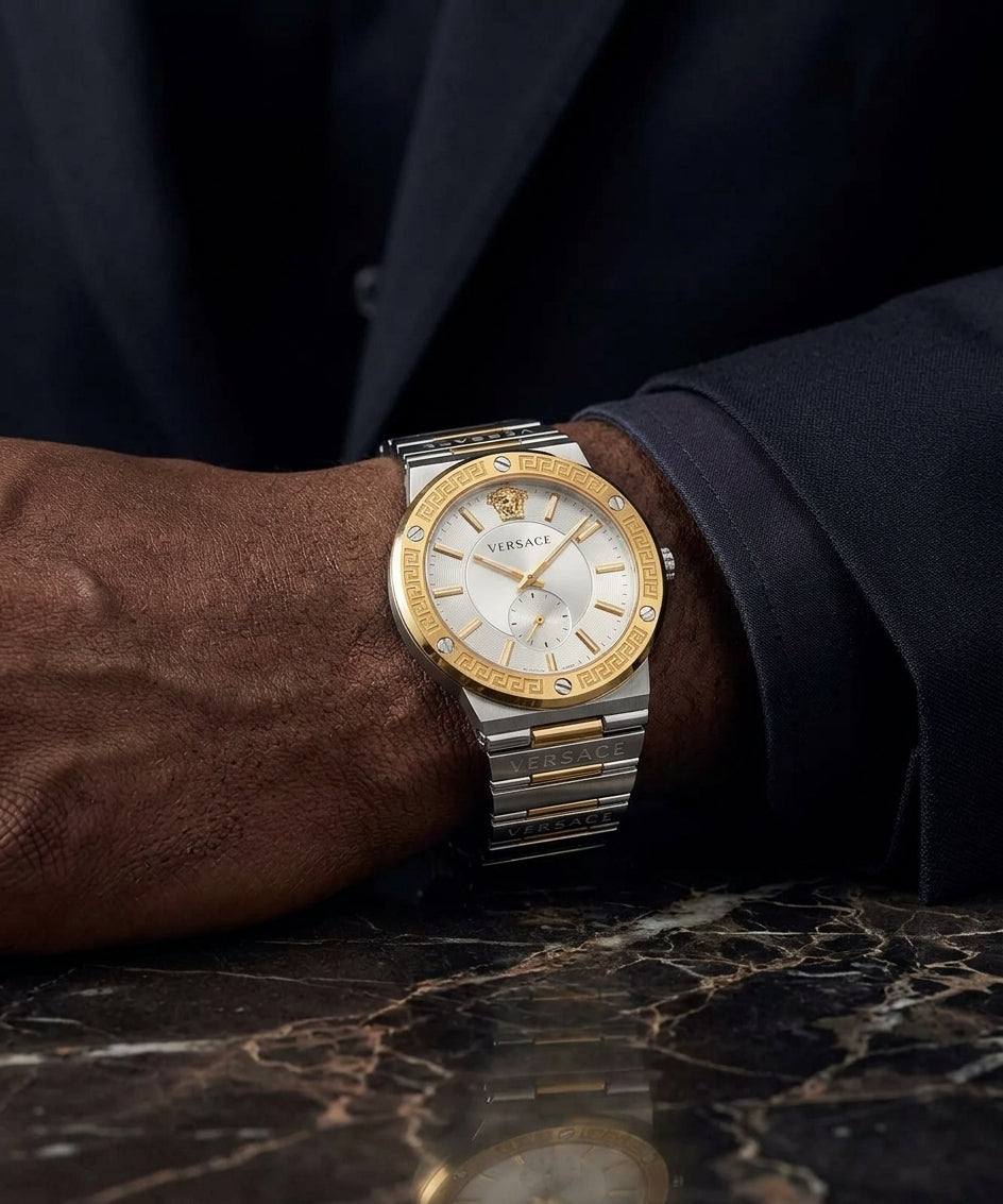 Versace Greca Silver White Dial Men's Watch VEVI00320