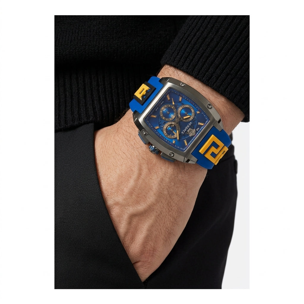 Versace Dominus Chronograph Quartz Blue Dial Men's Watch VE6H00323